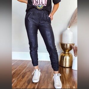 Sleek Black Shimmer Joggers